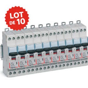 Lot de 10 disjoncteurs legrand 10A à vis - 406773