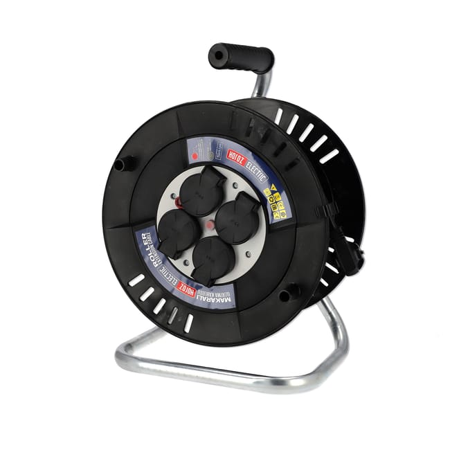 Rallonge enrouleur 4 prises type E (3x1,5 mm²) IP44 20 m HOROZ ELECTRIC