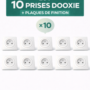 Lot 10 prises dooxie  ( 600335)+ 10 plaques de finition (600801)