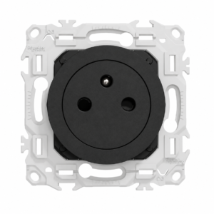 S940052 – Prise de courant 2P+T affleurante Odace Noir Onyx – Schneider Electric