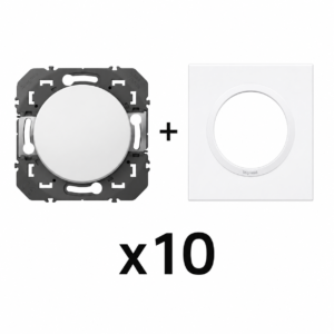 Legrand  – Interrupteur complet Dooxie blanc avec plaque – 600001 + 600801