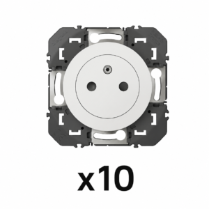 Legrand -Lot  de 10 prises de courant 2P+T 16A Dooxie blanches – 600335-
