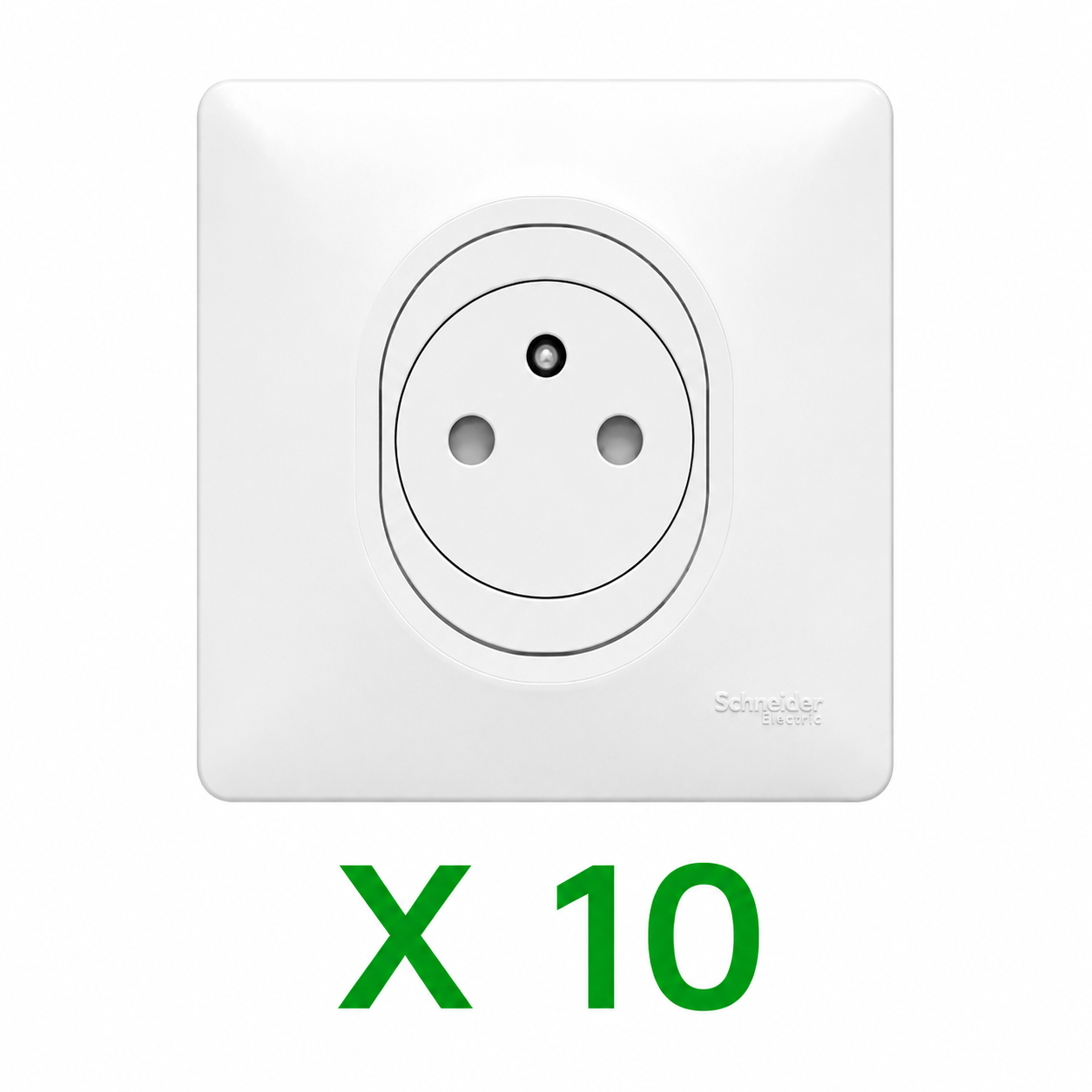 Schneider Electric Ovalis – Lot x10 Prises 2P+T + 10 Plaques – S320052 + S320702 – Image 2