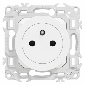 Schneider  Odace – Prise 2P+T Affleurante 16A Bornes Automatiques Blanc Craie – S920052